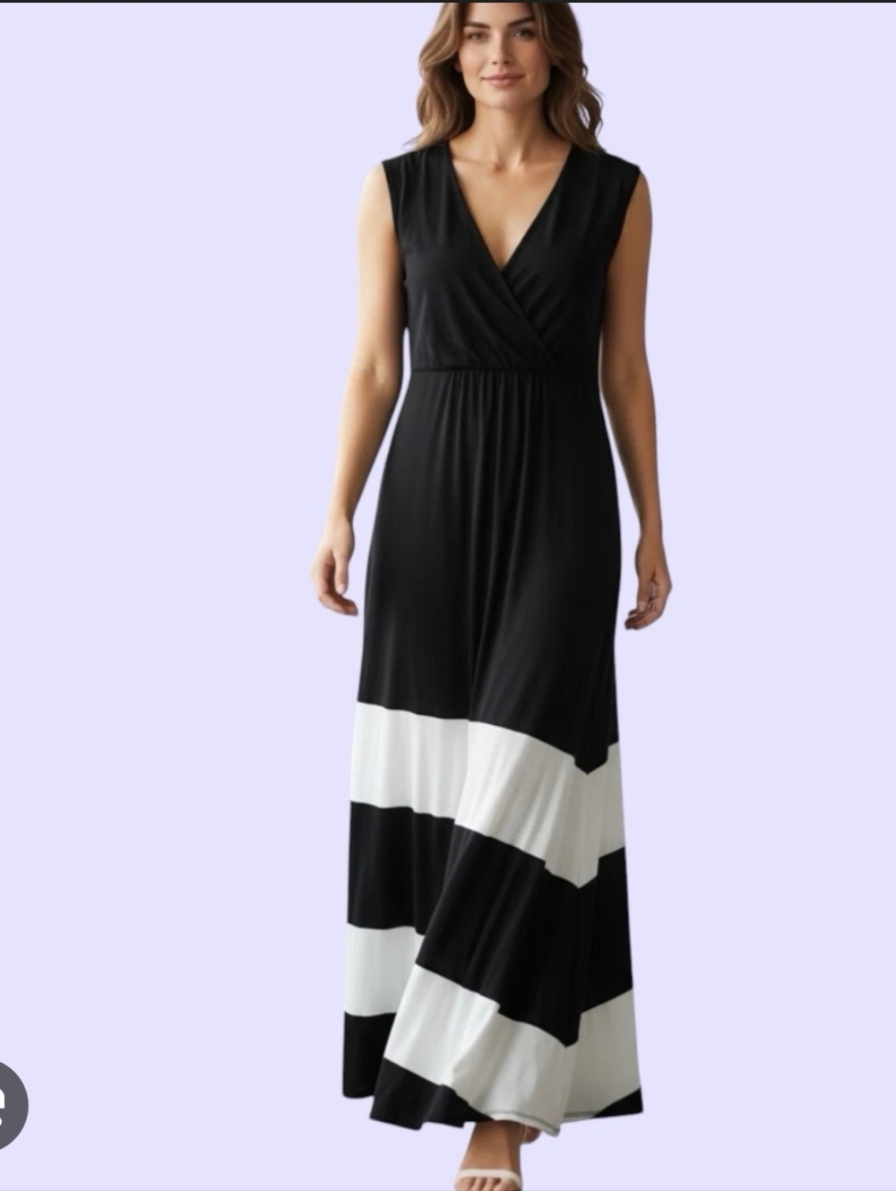 INC International Concepts Black and White A Sundress/Maxi Dress Size Medium